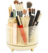 VNIMTI Makeup Brush Holder, 360 Rotating Makeup Organizer, Makeup Brush Organizer Countertop, Spi...