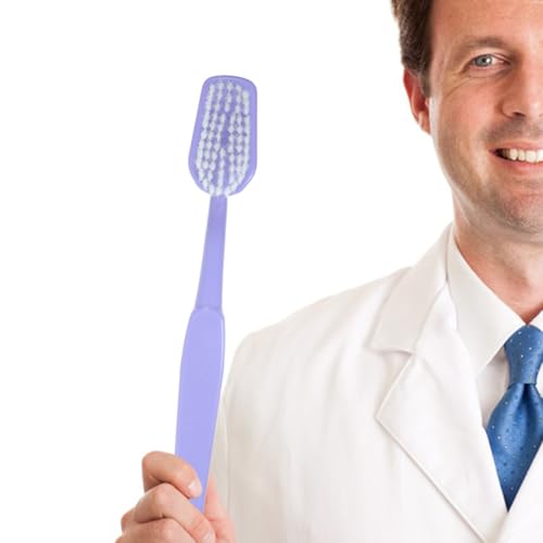 Image of POPETPOP Giant Toothbrush Oversized Novelty Toys: Super Toothbrush Pet Grooming Brush - Wonderful Comedy Item for Costume Take Picture Comedy Party Favors (Purple)