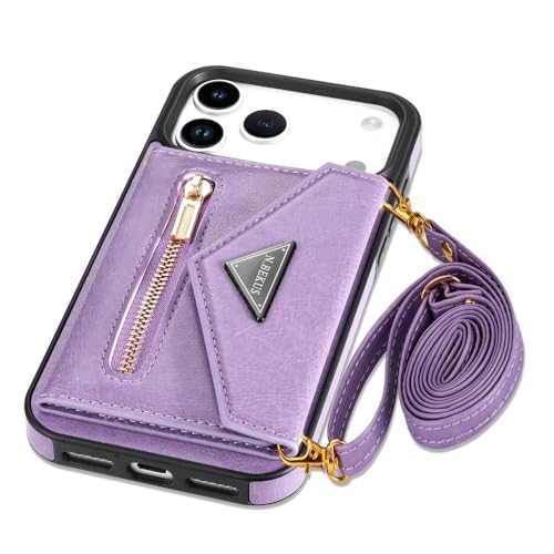 Protégez votre iPhone 12 Pro avec cet étui portefeuille rose anti chute à sangle