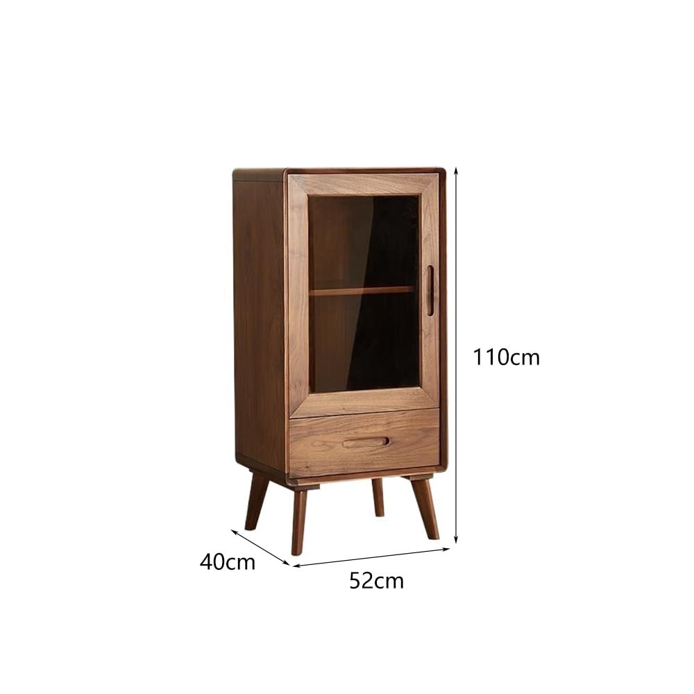 Gabinete de Bar de Vinos Industrial ​​Vitrina Minimalista 52x40x110cm Madera Maciza, Almacén Cocina & Exhibición Vinos for Salón