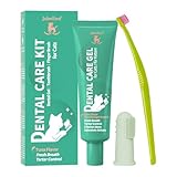 Jubelinn Zahnpflege Set für Katze - Zahnpasta mit Thunfischgeschmack - Frischen Atem - Beugt Zahnstein & Entzündungen vor - Katze Zahnbürste - Finger Zahnbürste - Dental Care Gel 60ml