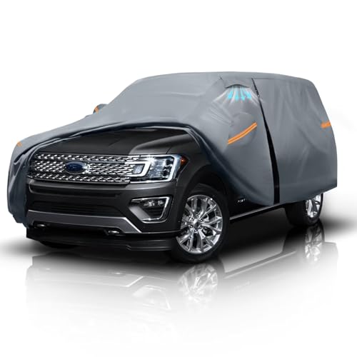 Large SUV Car Cover for Ford Expedition MAX (2017-2026) 100% Waterproof All Weather, Heavy Duty Outdoor Full Exterior Covers Rain Sun Wind UV Hail Protection.
