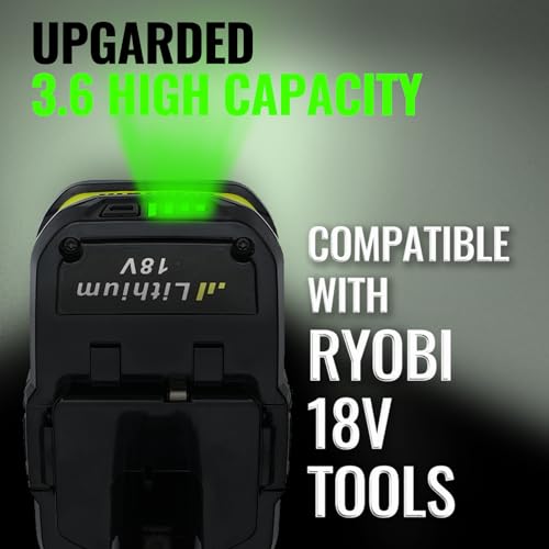 VANON 2-Pack 3.6Ah P102 18V Lithium-Ion Battery Replacement for Ryobi 18V Battery P102 P103 P104 P105 P107 P108 P190 Compatible with Ryobi Battery Cordless Tools (Extended Runtime & Durability)