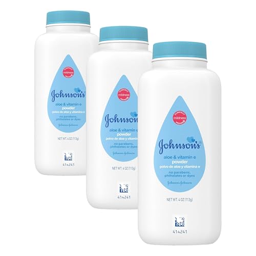 Image of Johnson's Baby Powder for Delicate Skin, Hypoallergenic and Free of Parabens, Phthalates, and Dyes for Baby Skin Care, 1.5 oz (Pack of 3)