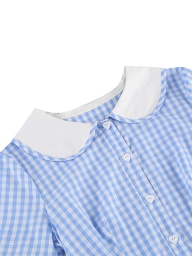 Peter Pan Collar Vintage Cotton Summer Dresses Women Short Sleeve Pleated Rockabilly Dress4