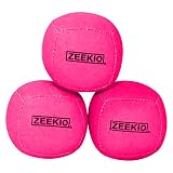 Zeekio Lunar Juggling Balls - [Set of 3], Professional UV Reactive, 6-Panel Balls, Synthetic Leather