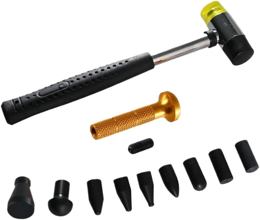 9 Heads Car Dent Hammer Repair Dings Removal Tools Hail Bulge Remover Tap Down Pen Auto Sheet Metal Set Compatible with Car Hail Damage Repair