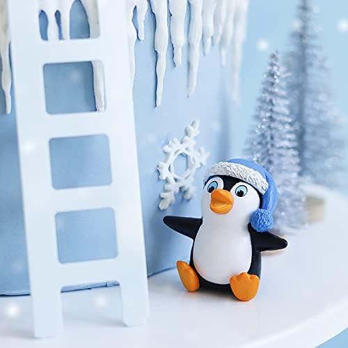 JeVenis Winter Penguin Cake Decoration Winter Onederland Cake Decoration Snowflake Cake Decoration Winter Onederland Party Supplies