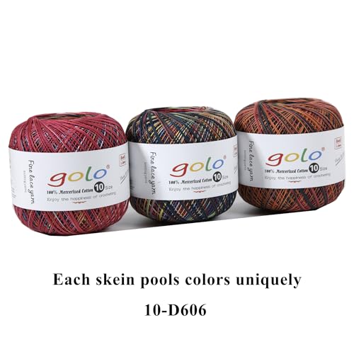 Image of golo Crochet Thread Size10 Space-Dyed Yarn for Hand Knitting D606