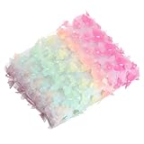 uxcell Tulle Fabric Rolls, 2 Yard Butterfly Embroidery Fabric Mesh Lace Fabric for Wedding Birthday Party Backdrop Home Decor Rainbow