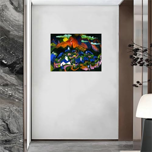 Affiche reproduction paysage abstrait animaux grand format salon