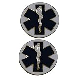 Smith & Warren Round Blue and White Enameled Medical Star Of Life Collar Brass Rank Insignia Gold Finish Emergency Medical Technician Uniform Pin