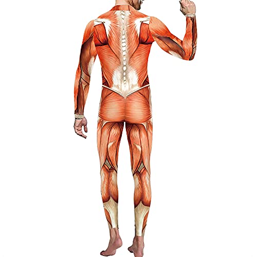 JOAU Men's muscle Body Suit Tight Halloween 3D Digital Printing Adult One-piece Halloween Party2