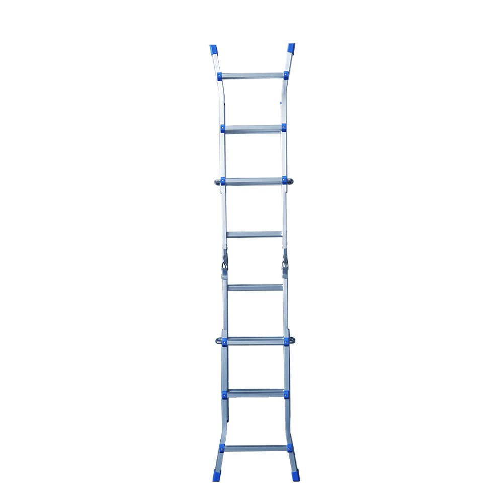 Wielofunkcyjna drabina 4 x 4 aluminium 1,4 mm srebrna stabilna, antypoślizgowa, elastyczna, nie zajmuje dużo miejsca