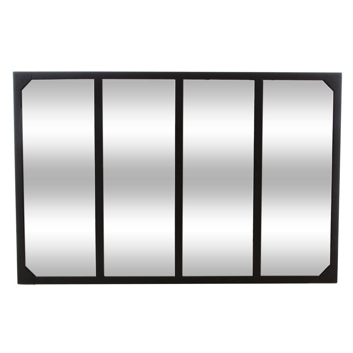 Atmosphera - Miroir métal Lola Noir 116x76