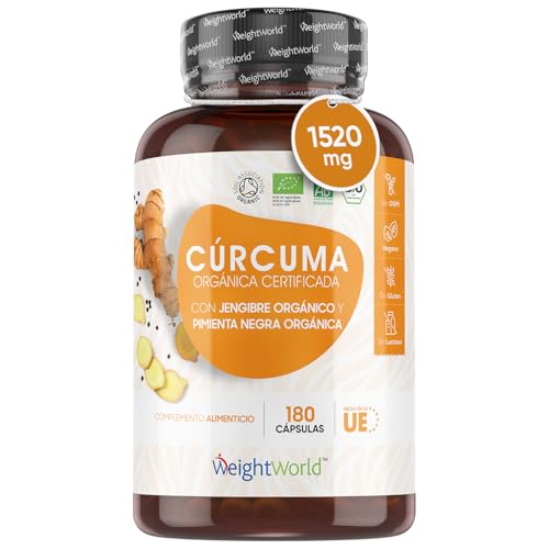 Cápsulas de Cúrcuma Orgánica 1520mg - 180 unidades
