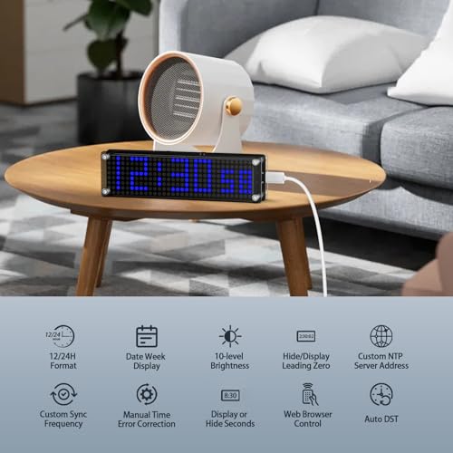 LED WiFi Sync Clock with Seconds,Digital WiFi Clock for Bedroom,WiFi Auto Time Sync, Accurate Timekeeping, Low Light Display, Easy Setup - Image 5
