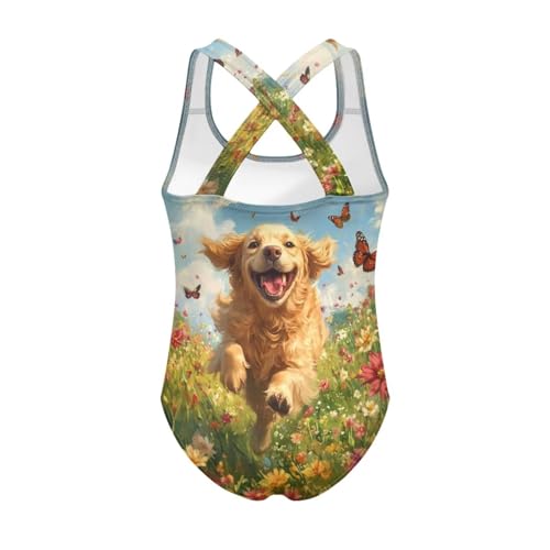 Image of One Piece Swimsuit Girls Cross-Back Bathing Suit 5-14Y Kids Swimwear Cute Swimsuits Sleeveless Bathing Suits