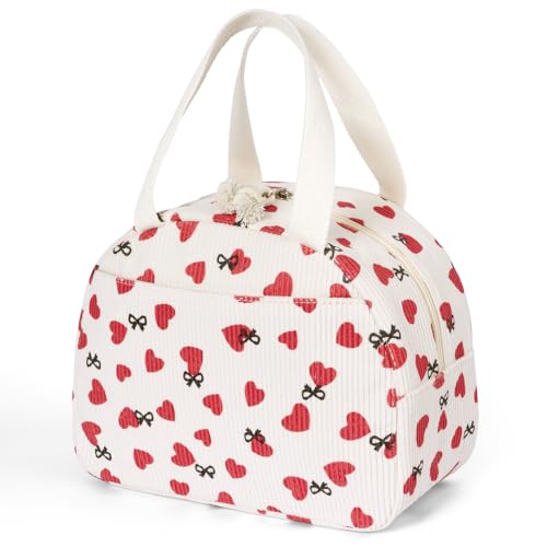 AOOTE Lonchera Térmica para Mujer,Bolsa Refrigerada de Lonchera Térmica de Pana,Bolsa De Almuerzo para Oficina,Contenedor De Alimentos Reutilizable para Almuerzo,Oficina,Viaje,Pícnic o Colegio