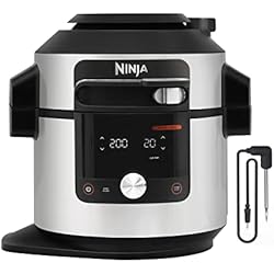 Procesador Ninja Como Funciona Ninja Foodi MAX Olla eléctrica multifunción con SmartLid, 7,5 l, 14 funciones de cocción en 1, Olla a presión, Freír con aire, Parrilla y más, sensor digital, acero inoxidable, OL750EU