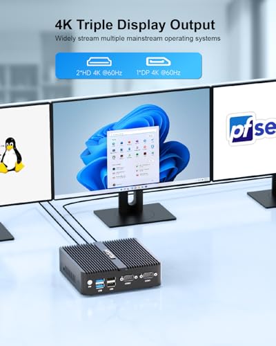 Image of HYSTOU Fanless Mini PC N100 32GB DDR4 512GB SSD Pre-Installed win11pro pc