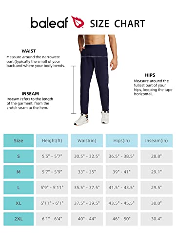 Baleaf Men's Running Pants Zipper Legs Athletic Track Pants Lightweight Trail Run Hiking Workout Quick Dry Pockets Blue Xl #TOP6