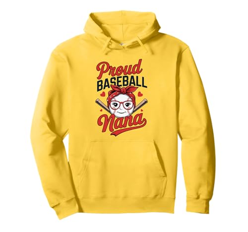 Proud Baseball Nana with Glasses Bandana and Bats Art Sudadera con Capucha