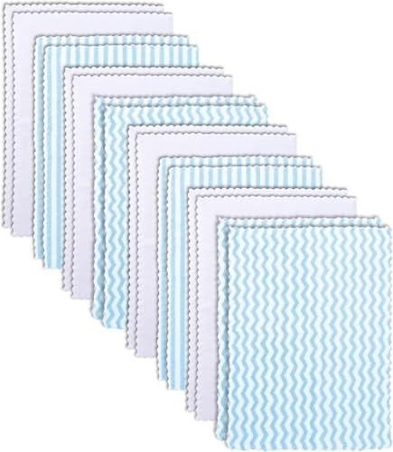 Image of 16 Pack Super Soft Baby Burp Cloths, Baby Washcloths, Ultra Absorbent Large Newborn Burping Cloth for Boy and Girl, Milk Spit Up Rags, Unisex for Baby Sensitive Skin, Aqua and White, 16 x 12 Inch