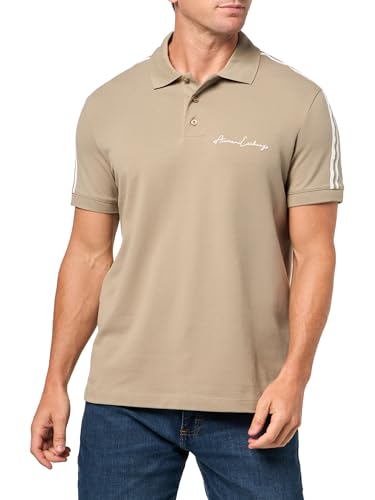 Armani Exchange Men's Stretch Cotton Piquet Signature Logo Polo