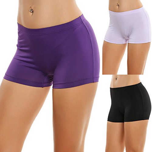 Image of Ekouaer Boyshort Panties Women's Soft Underwear Briefs Invisible Hipster 3 Pack Or 4 Pack Seamless Boxer Brief Panties S-XXL