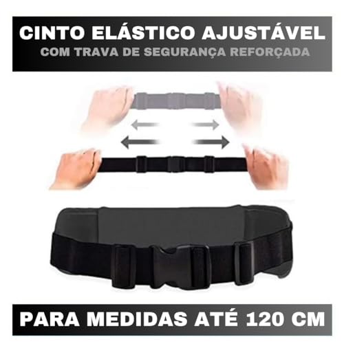 BOLSA ESPORTIVA POCHETE FITNESS BIKE BICICLETA COR PRETA PARA CELULAR GARRAFA TRANSVERSAL CINTURA IM