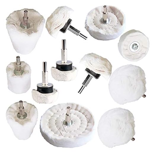 Polishing Pad Buffing Wheel Kit White Flannelette 12 Pack, Buffing Wheel for Drill for Metal Aluminum Stainless Steel Chrome Wood Plastic Ceramic Glass Woods Fabric Cotton Machine Jewelry etc