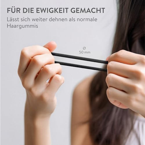 Haargummi Set für Mädchen, Damen und Herren in Schwarz – 100 Stück