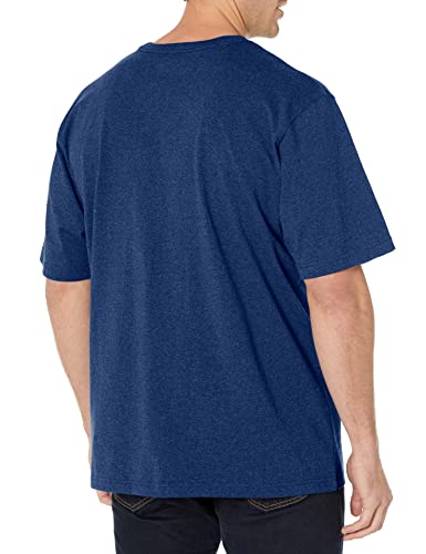 Carhartt Mens Loose Fit Heavyweight Short-Sleeve Logo Graphic T-Shirt Fashion T Shirts, Dark Cobalt Blue Heather, Large Us #TOP1