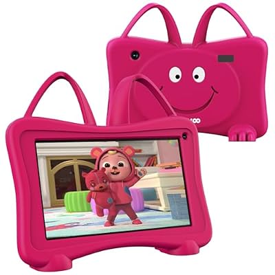 Trayoo Kids Tablet 7 Toddler Learning Tablet with WiFi, YouTube, Dual Camera, Touch Screen, Parental Control, Child Tablets for Boys Girls (Rose)