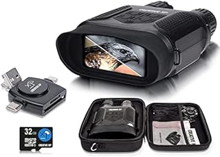 CREATIVE XP Night Vision Goggles - GlassCondor Pro - Digital Military Binoculars w/Infrared Lens, Tactical Gear for Hunting & Security, Black