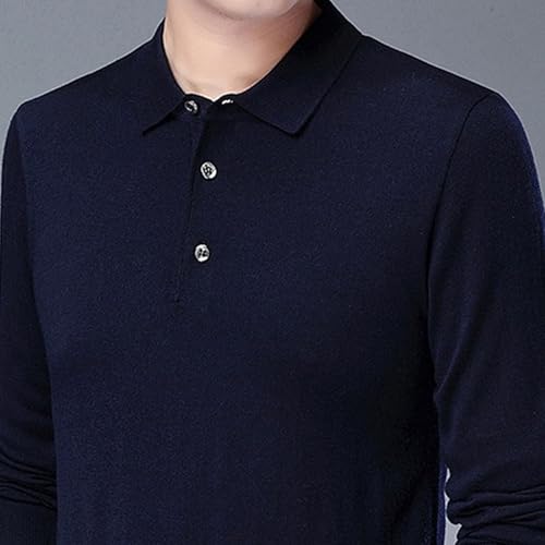 Mens Knit Polo Sweater Long Sleeve Business Casual Dress Sweaters Lightweight Classic Collared Pullover Sweater4