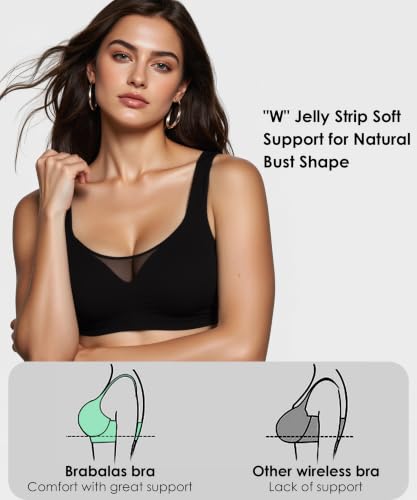 Image of Wireless Bras for Women (34C-42DD), Extremely Comfortable Seamless Bra Mesh Bralettes Adjustable Straps Everyday Bra