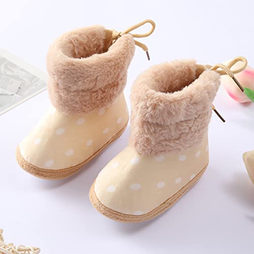 Baby Girls Snow Boots Fleece Warm Winter Faux 𝐅𝐮𝐫 Booties Anti Slip Rubber Hard Sole Infant Newborn Crib Shoes3