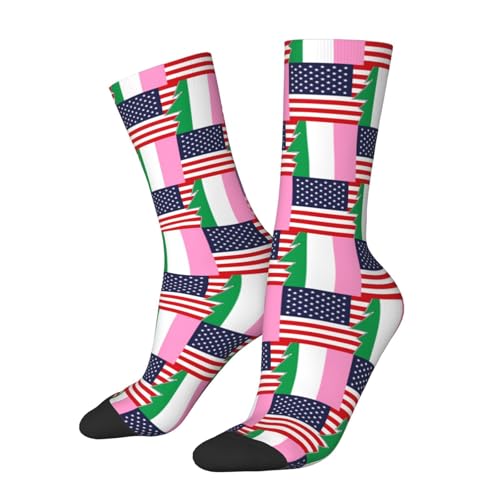 Newfoundland Tricolour And America Socks For Men Women Gift Wicking Sport Casual Running Socks
