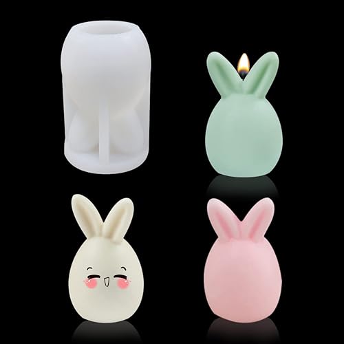 Voyyphixa Molde de resina de Pascua lindo conejo moldes de resina de silicona para fundición de epoxi, conejo, moldes de fundición de silicona epoxi