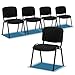 Bonnlo 5er-Set Stapelbare Besucherstühle, Schwarzes Mesh & Stahlrahmen, Armlos, Bürostühle für Empfang, Konferenzraum, Wartezimmer, Stapelbar, 150 kg Belastbarkeit, Schwarz