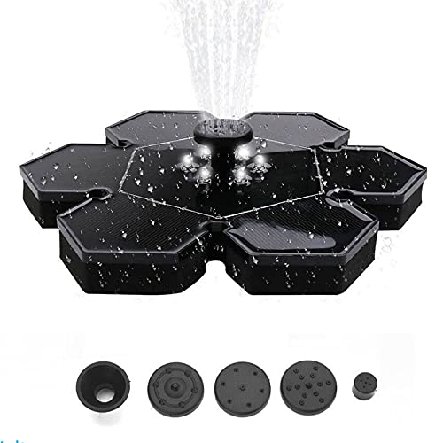 Fontaine solaire avec pompe à eau autonome et éclairage LED pour étang