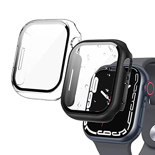 PEVLA 2x Funda Protector Apple Watch Series 8/7 45mm Compatible - Estuche Protector Ultrafino para Apple Watch 8 7 - Carcasa para Apple iWatch 7/8 - Contra Arañazos - Caídas - 2 colores Cover
