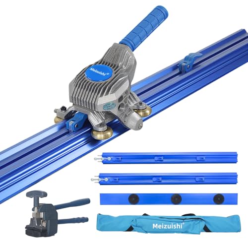 Meizuishi Coupe-carrelage manuel 3.0 m pour carreaux céramique grand format. Tête de coupe en alliage de tungstène, coupe précise 1 main.séparateur, guides précision 3x1.0 m, trousse rangement