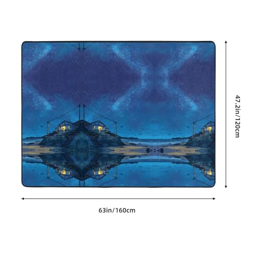 Tapis de sol en flanelle Seaside Starry Sky lavable et durable - 4