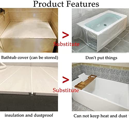 Couvercle de baignoire JATIBOSH blanc en PVC renforcé durable