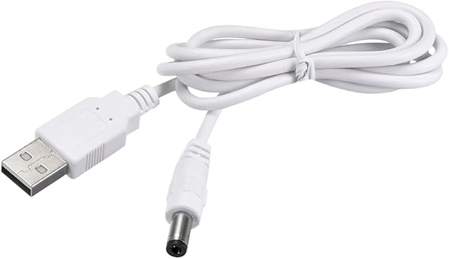 sourcing map USB 2.0 a Type Male to 5.5 x 2.5mm DC 5V Power Plugs Barrel Connector Charge Cable White