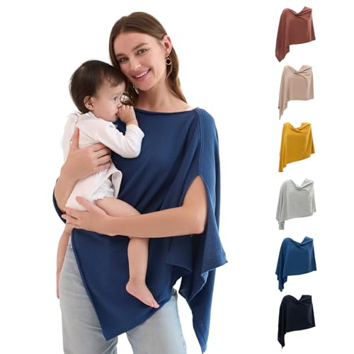 Image of Momcozy Nursing Cover for Breastfeeding, Breathable Privacy Poncho, Multi-Use Nursing Shawl, Portable Breast Feeding Covers