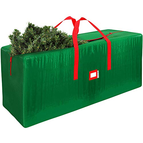 Large Christmas Tree Bag, Fits Trees Up To 9 Feet Tall - Measures 65 X 15 X 30” Heavy Duty, Dust Protection And Water Resistant, Durable Zipper Closure And Sturdy Handles, Green #TOP24